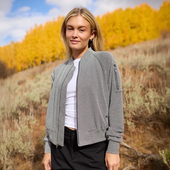 Black Bomber Jacket - women Lightweight Zip-Up - Picture 3 of 3